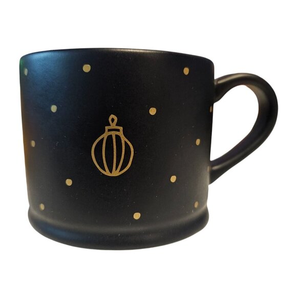Starbucks 2016 Christmas Black Gold Mug Bauble Christmas Holiday Matte Mug - Picture 1 of 6